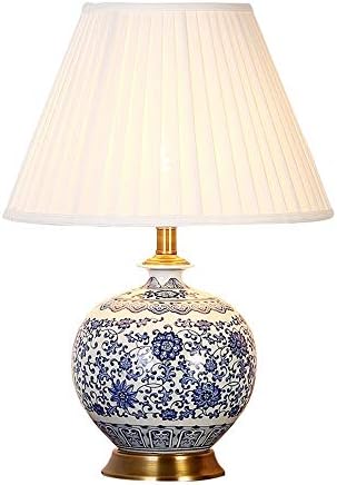 ZDHG Table Lamp,Art Deco Table Lamp,Modern Home Decoration Art E27 Table Lamp, Fabric Lampshade/Ceramic Lamp Body, Suitable for Living Room, Bedroom, Hall,Green