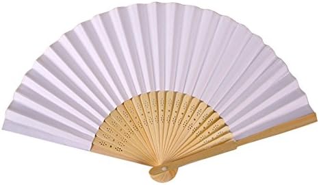 DIY Paper Fan 7'' Bright Multiple Colors Wooden Openwork Folding Fan