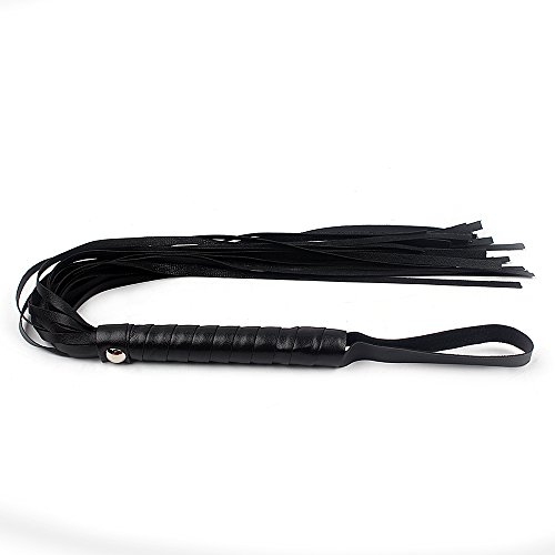 HOT! Roleplay Adult Games SM Spanking Paddle Sex Toys For Couples Flirt Flogger Sex Whip Bondage PU Leather Fetish Sexy Knout (52.5cm length, Black)