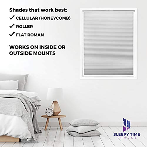 Sleepy Time Tracks-block light along the sides of blackout shades (White, 60 inch with bottom track) - Thumbnail 5