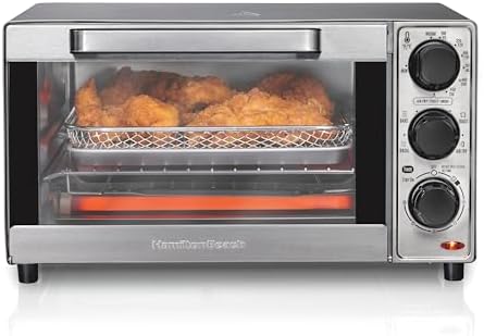 Hamilton Beach Sure-Crisp Air Fryer Toaster Oven Combo, Fits 9” Pizza, 4 Slice Capacity, Powerful Circulation, Auto Shutoff, Stainless Steel (31403)