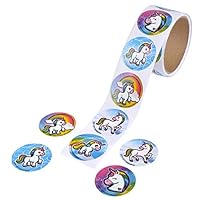 Bark and Lindy Unicorn Stickers Roll of 100 - 1.5" Emoticon Unicorn Stickers for Party Favors Craft Projects