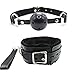 Open Breathable Leather Paly Ball and Soft Leather Choker Collar Fur Line Necklace and Leash