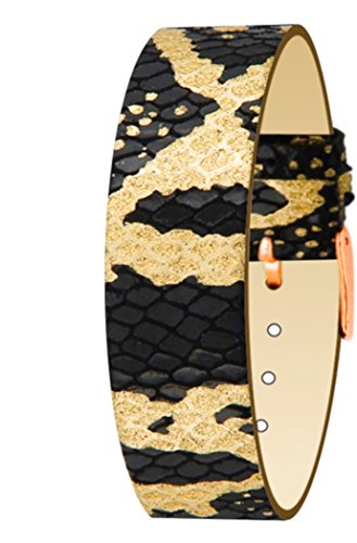 Moog Paris Eclectic Pecari Leather Bracelet for Women, Metallic Pattern, Pin Clasp, 18mm Band - ME-BRG