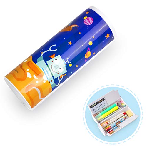 Multifuction Pencil Case for Boys Girls PYFK Pencil Box with Calculator Mirror and Whiteboard Pencil Holder for School Office Supplies Cute with Perfect Size and Easy Access(Sky)