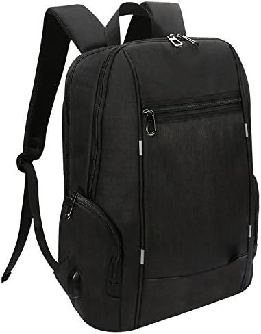 Slim Laptop Backpack, Water Resistant Anti Theft College Backpack With USB Charging Port, Lightweight Computer Backpack Fit 15" 15.6" 16" Laptop, Tablet, MacBook Pro - Black