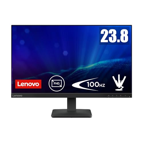 Lenovo L24-41 Monitor IPS 24" FHD (1920x1080), 100Hz, Regolabile, Porte HDMI 1.4 e VGA, Cavo HDMI incluso, VESA 100x100 - Raven Black