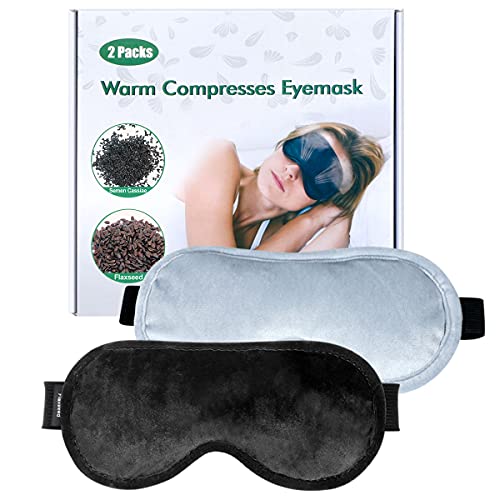 Heated Eye Mask Moist Heat Eye Compress(2Packs) Microwave Heated Eye