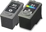 HouseOfToners Combo Remanufactured In USA 2-PK PG-30 & CL-31 CL31 PG30 BLK/CLR Remanufactured In USA for Canon Pixma MP210 MX310 (Alternative Cartridge Replacement)