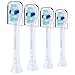 Replacement Brush Heads for Philips Sonicare Toothbrush, fits ProResults Plaque Control Gum Health DiamondClean FlexCare HealthyWhite Sonic Handles, 4 Pack by Lanveda