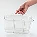 mDesign Plastic Nursery Storage Caddy Tote, Divided Bin with Handle for Child/Kids - Holds Bottles, Spoons, Bibs, Pacifiers, Diapers, Wipes, Baby Lotion - BPA Free, Small - Clear