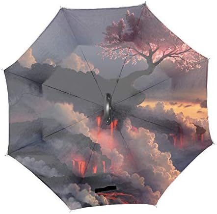 Compact Umbrella,Sakura-haruno Automatic Folding Travel Umbrella,Windproof Reinforced Canopy, Ergonomic Non-Slip Handle, Auto Open/Close for One Handed Operation