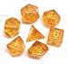 DND Polyhedral Dice Set RPG Dice Compatible Dungeons and Dragons Pathfinder,D&D,MTG,Table Game,Role Playing Game Dice Orange Transparent Dice with Color Changing Glitter