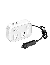 Foval 200W inversor de corriente para automóvil DC 12V a 110V AC Convertidor con cargador de 4 puertos USB (blanco)