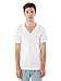 American Apparel Unisex Fine Jersey Short Sleeve V-Neck, White, Large