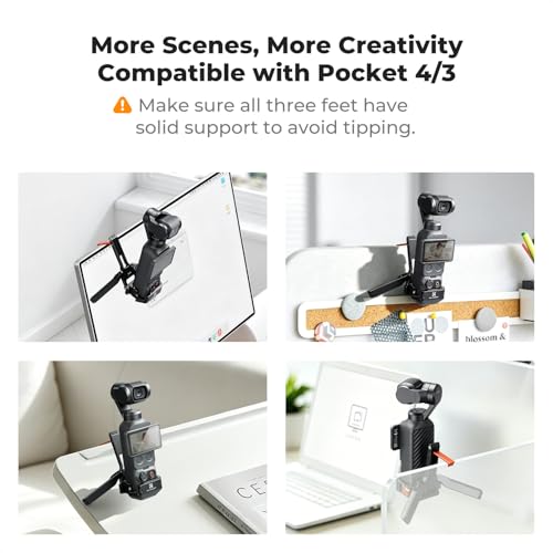 K&F CONCEPT PP63 Marco de Expansión Magnético para dji Osmo Pocket 4/3, Jaula Protectora de Aleación de Aluminio con Diseño de Liberación Rápida, Zapata Fría y Montaje de Tornillo 1/4"