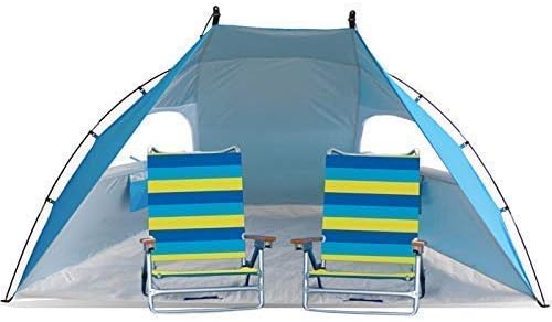 Easy Set Up Portable Sun Shelter Beach Tent Camping Shelter, 9ft Large Tent for Family, UV Protection,Blue
