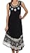 Sakkas A900 Batik Flower Caftan Tank Dress / Cover Up - Black / White - One Size