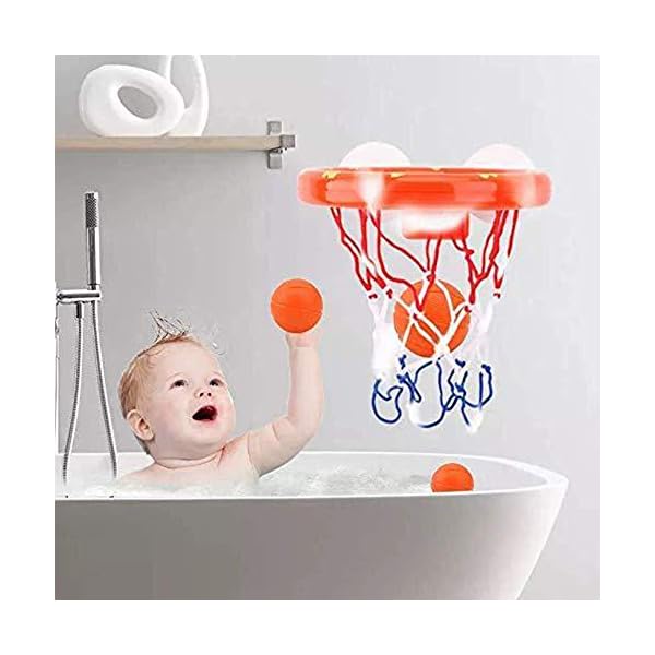 Addmos Bath Toy Fun Basketball Hoop & Balls Set for 1 2 3 4 5 Years Old Boys Girls Kids & Toddler Bath Toys Christmas New Year Gifts Set 3 Balls Included