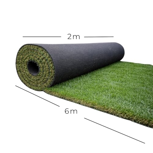 Color Carpet - Pasto Sintetico Real Grass con Medida de 6.0x2.0 Metros. Altura de 40mm. Bicolor para Dar Apariencia más Real