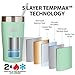 Healthy Human Stainless Steel Tumbler with Straw & Lid | Splash Proof Insulated Travel Cup | Eco-Friendly Coffee Tumblers | Water Cups with Straws Cleaner and Splash Proof Lids (32oz, Seamist)