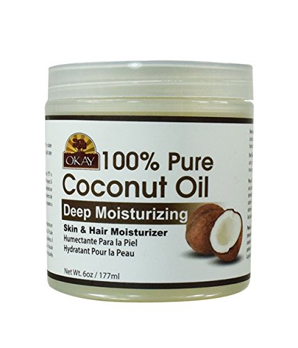 Okay Coconut Oil for Hair and Skin in Jar, 6 oz.