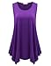 BELAROI Womens Plus Size Tank Tops Summer Sleeveless Scoop Neck Tunic Shirts Casual Loose T-Shirts Blouse(1X,Deep Purple)