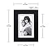 Malden 3.5x5 Picture Frame - Wide Real Wood Molding, Real Glass - Black