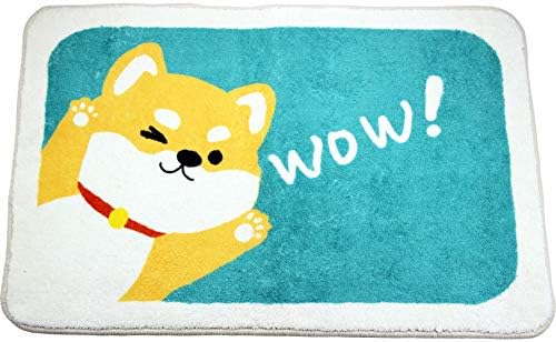 福家来 ふわふわ 可愛い犬柄 柴犬 秋田犬 おしゃれマット 浴室足拭きマット 滑り止め玄関マット 玄関ラッグ お風呂マット バスマット裏面tpr 50 80cm