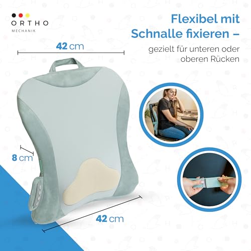 OrthoMechanik Back 2.0 - Wireless Back Massager with Heat | 4D Massage Movement, Ultra Flat & Comfortable for Office & Home
