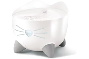 Catit PIXI Cat Water Fountain, White, Modern Cat Fountain, Silent Pump for Indoor Cats, Different Flow Settings, Fontaine Pou