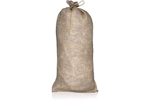 UBICON Burlap Sand Bag with Natural Jute Draw String - Size: 14" x 26" - Sandbags 50lb Weight Capacity - Sandbags for Flooding - Sand Bag - Flood Water Barrier (1)