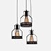 UNITARY Farmhouse Pendant Lights Kitchen Island, Kitchen Light Fixtures, Rustic Dining Room Light Fixture with 3 E26 Bulb Sockets, Black Metal Cage Ceiling Pendant Light Fixtures, Hanging Lights