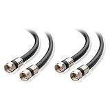 Cable Matters 2-Pack CL2 in-Wall Rated (cm) Quad Shielded Coaxial Cable (RG6 Cable, Coax Cable) in Black 15 Feet