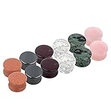 TOPBRIGHT 6 Pairs Natural Mixed Stone Ear Plugs Tunnels Saddle Expander Body Piercing Jewelry Set Gauges