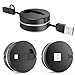 [2 Naissance] 1 Pack 2-in-1 Retractable High Speed Fast Sturdy Durable lighting/Android USB charging Cable for Iphone 6 Plus, 6, 5s 4 4s,Android Samsung Phones and Tablets (black)
