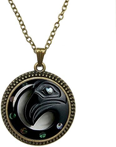 Glass Dome Cabochon Necklace Pendants Vintage The Raven Tribal Gemstone Fashion Jewelry for men women