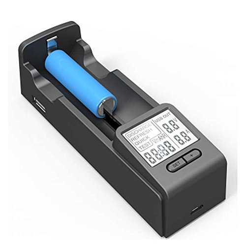 Savebase Intelligent Battery Charger, Digital LCD Li-ion NiMh NiCd AA AAA Single Battery Portable Charger Tester Analyzer with USB 2.1A Output Power Bank