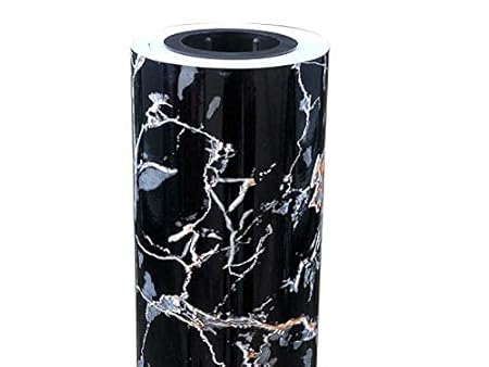 Elton Black High Gloss Marble Furniture Film Interior Film Wallpaper for Cupboard Door,