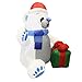 Joiedomi 4 ft Christmas Inflatable Polar Bear with Gift Decoration, Blow Up Polar Bear with Build-in LEDs for Xmas Yard Decoration Holiday Indoor Outdoor Garden Lawn Party Favor Holiday Supplies Décor