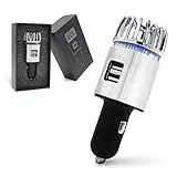 Car Air Purifier Stainless Steel HEPA Filter car ionizer USB car Charger 3.0 dual port-Eliminate Cigarette Smoke