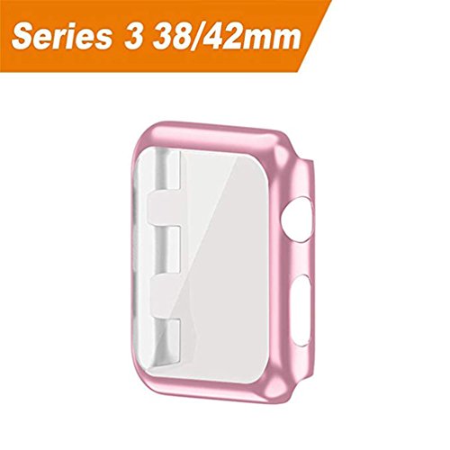 Hayder iPhone Watch Case Series 3 Ultra Slim Electroplate Anti-Scratch Protective Cover with Screen Protector for iPhone Watch Case 38mm / 42mm Series 3 (38mm, Rose Gold) - Thumbnail 7