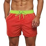 SILKWORLD Men's Quick Dry Swim Trunks Solid