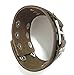 CEBUY Both Men and Women Style Cool Wide Big Buckle Rivet Genuine Leather Cuff Wristband Bracelet Bangle (Brown)