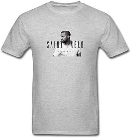 TIANRUNYG Men's Kanye West Saint Pablo Tour 2016 Logo Short Sleeves T-Shirt Size S