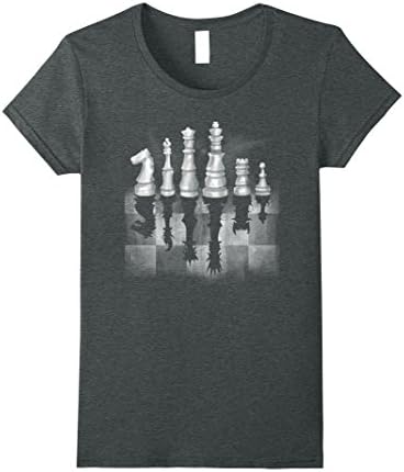 Womens Shadow Self | Chess Shirt | Nerdy Geeky Chess Club Large Dark Heather