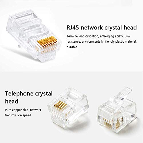 BIKUUL RJ45 Crimping Tool Kit for RJ11/RJ12/CAT5/CAT6/Cat5e, Professional Computer Maintenance Lan Cable Tester Network Repair Tool Setï¼ŒWire Crimper Wire Connector Stripper Cutter