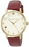 kate spade new york Women's 'Metro' Quartz Stainless Steel and Leather Casual Watch, Color:Red (Model: KSW1188)