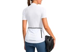 BIKEWA Women's Cycling Jersey Short Sleeve Bike Shirts Full Zipper Bicycle Biking Tops with Pockets Road Mountain Riding