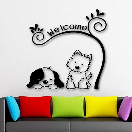 Woyaofal Pegatinas De Pared Perro Lindo Animal Mascota Bienvenido